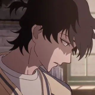 🌊 Anime, Personagem, Retrato, Masculino, Sério, Olhando para baixo telegram sticker