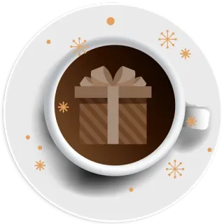🎁 coffee, gift, present, cup, celebration, festive telegram sticker