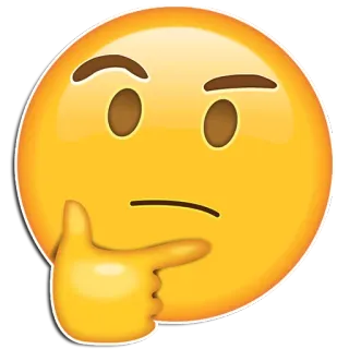 🤔 denken, emoji, grübeln, frage, gesicht, gelb, unsicher whatsapp sticker