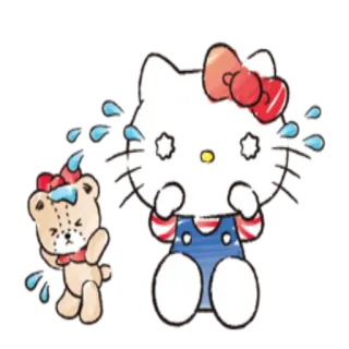 😭 Hello Kitty hello kitty, mignon, triste, pleurer, kawaii, dessin animé telegram sticker