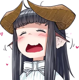 ☺️ Anime, Chica, Cuernos, Dibujos animados, Personaje, Ilustración whatsapp sticker