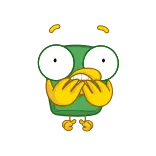 😨 만화, 괴물, 웃긴, 바보 같은, 캐릭터, 초록 whatsapp sticker