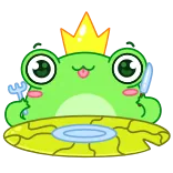 🍽 лягушка, король, корона, милый, мультфильм, животное, каваи telegram sticker