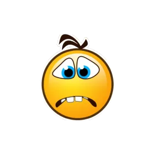 😞 emoji, sad, unhappy, face, expression telegram sticker