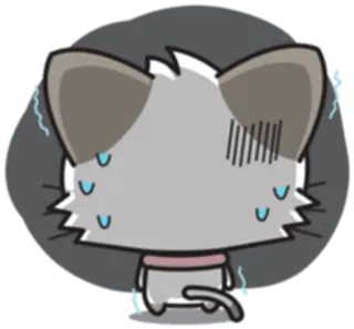 😰 cat, cute, kawaii, sticker, animal, fear, nervous whatsapp sticker