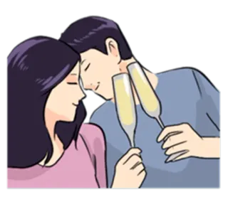 🥂 casal, brinde, champanhe, celebração, amor telegram sticker