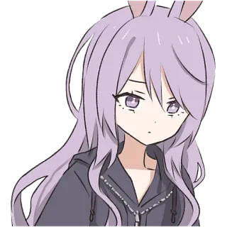 😐 Аниме, Мультфильм, Кролик, Девушка, Милый, Каваий, Кроличьи ушки whatsapp sticker