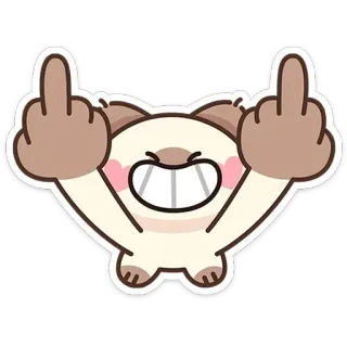 🐱 Stinkefinger, beleidigend, Cartoon, Tier, unhöflich, Emoji telegram sticker