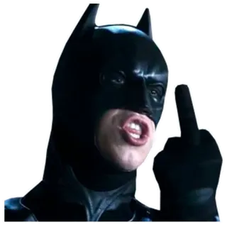 🤬 Batman バットマン, 中指, dcコミックス, 不快, スーパーヒーロー, ジェスチャー telegram sticker