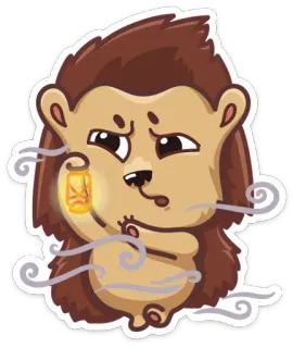 😒 hedgehog, animal, cartoon, cute, sticker, windy telegram sticker