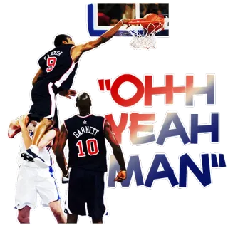 💥 "OHHH YEAH MAN" pallacanestro, sport, schiacciata, NBA, Garnett telegram sticker