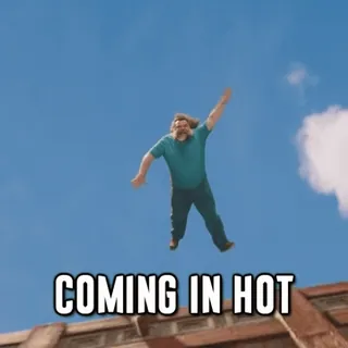 💦 COMING IN HOT funny, falling, sky, action telegram sticker