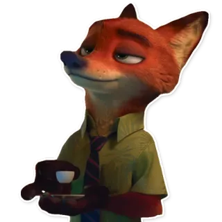 😋 Nick Wilde Zootopia zorro, antropomórfico, animal, dibujos animados, personaje, Disney telegram sticker