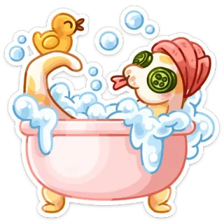🛁 schlange, bad, spa, süß, cartoon, quietscheente, blasen telegram sticker