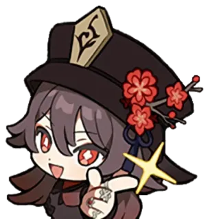 🔥 Hu Tao Genshin Impact Hu Tao, Genshin Impact, anime, video game, chibi, cute telegram sticker