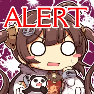 😨 ALERT Alert, Waarschuwing, Anime, Schattig, Chibi telegram sticker