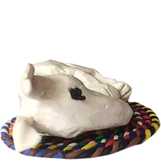 💤 bull terrier, clay, sculpture, animal, dog, pet telegram sticker