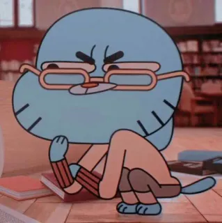 🎒 Gumball The Amazing World of Gumball Cartoon, Katze, Brille, Animation, TV Sendung, Lustig, Gumball, Charakter whatsapp sticker