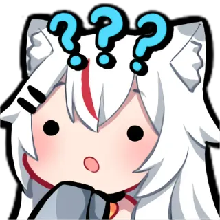 😮 Anime, Kawaii, Süß, Fragezeichen, Ausdruck, Verwirrt telegram sticker