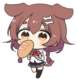 🏃‍♀️ Inugami Korone Hololive anime, dog, vtuber, hololive, korone, inugami, kawaii, chibi, cartoon telegram sticker