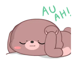 💗 AH AH! oso, durmiendo, lindo, dibujos animados, animal, AH AH telegram sticker