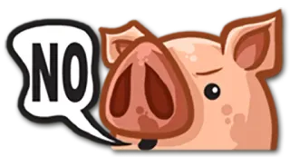 🙅 NO porco, animal, não, rejeição, desenho animado telegram sticker
