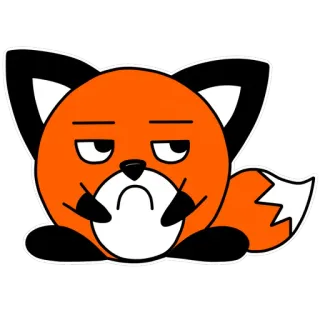 😕 キツネ, 動物, 漫画, ステッカー, かわいい, オレンジ telegram sticker