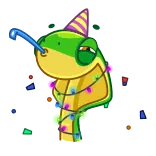 🎉 wąż, impreza, słodki, kreskówka, zwierzę, święto telegram sticker