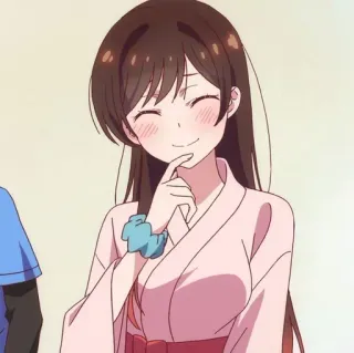 😍 Chizuru Mizuhara Rent-A-Girlfriend Anime, Chizuru Mizuhara, Rent-a-Girlfriend, Süß, Kimono, Lächelnd whatsapp sticker