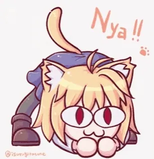 🐱 Neco-Arc Nya!! chat, animé, mignon, Neco Arc whatsapp sticker