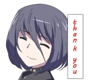 😊 thank you Animé, Merci, Mignon, Kawaii, Fille, Reconnaissant(e) telegram sticker
