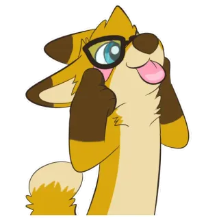 🤪 dog, glasses, cartoon, sticker, animal, tongue telegram sticker
