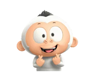 ❤️ monkey, cartoon, cute, animal, sticker whatsapp sticker