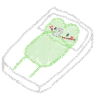 📱 rã, fofo, cama, telefone, relaxado, verde, preguiçoso telegram sticker
