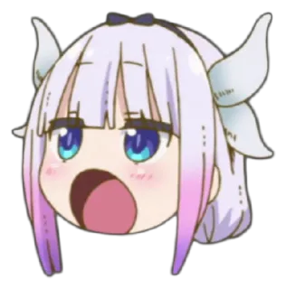 😮 Kanna Kamui Miss Kobayashi's Dragon Maid Аниме, Дракон, Милый, Канна, Чиби, Канна Камуи, Miss Kobayashi's Dragon Maid telegram sticker