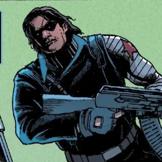🛡 Winter Soldier 윈터 솔져, 마블, 슈퍼히어로, 무기, 총, 만화, 군인 telegram sticker