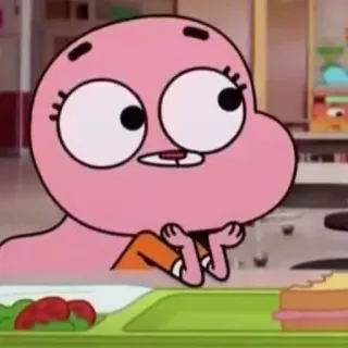😊 Anais Watterson The Amazing World of Gumball Kartun, Merah muda, Lucu, Kocak, Watterson telegram sticker