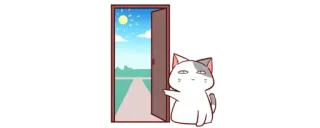 🦶 gato, porta, desenho animado, animal, adesivo, fofo telegram sticker