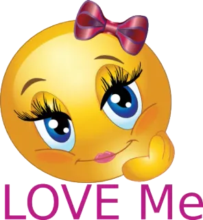 💋 LOVE Me Emoji, Liebe, Herz, Süß, Gelb, Schleife telegram sticker