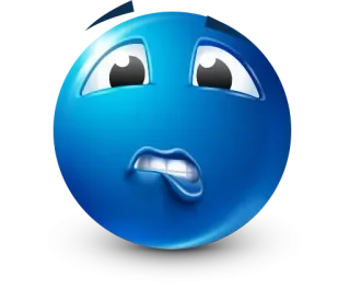 🤩 Emoji, Azul, Cara, Triste, Preocupado, Expresión whatsapp sticker