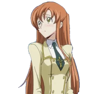 😒 Shirley Fenette Code Geass anime, cartoon, character, girl, cute telegram sticker