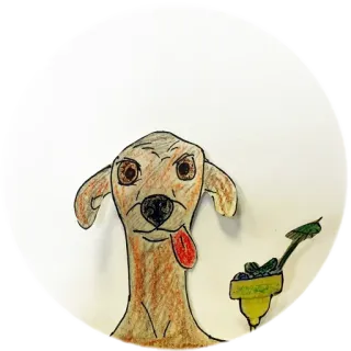 😋 dog, animal, drawing, cartoon, margarita whatsapp sticker