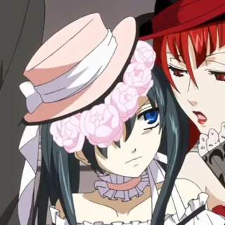 ♥️ Ciel Phantomhive Black Butler anime, character, black butler, ciel phantomhive, manga, pink hat, formal wear telegram sticker