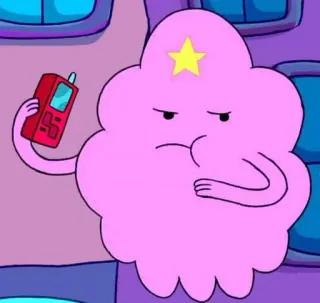 😐 Lumpy Space Princess Adventure Time 泡泡糖公主, 探险活宝, 卡通, 粉色, 角色, 手机 telegram sticker