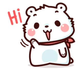 👋 Hi schattig, dier, beer, groet, cartoon, kawaii, vriendelijk telegram sticker