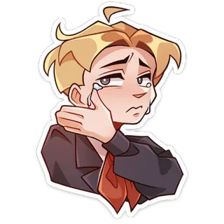 😢 грустный, плач, мультик, эмоция, персонаж telegram sticker
