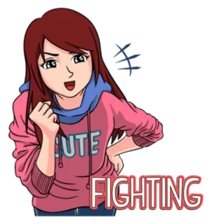 💪 CUTE
FIGHTING ragazza, cartone animato, carino, combattimento, personaggio whatsapp sticker
