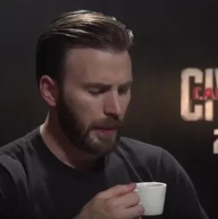 🌪 Chris Evans Captain America: Civil War ator, celebridade, capitão américa, marvel, chá telegram sticker