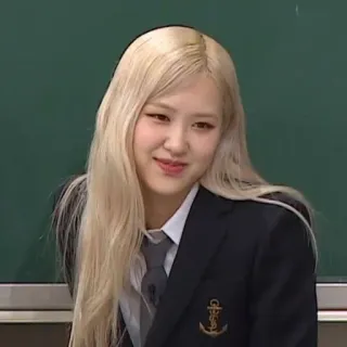 🌟 rose, blonde, K-pop, uniforme scolaire, célébrité telegram sticker