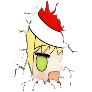 😼 Anime, Kartun, Natal, Topi Santa, Lucu telegram sticker